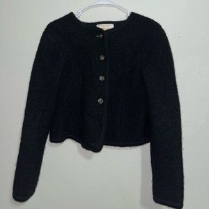 100% black wool cardigan